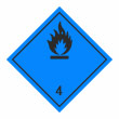Знак перевозки опасных грузов «Класс 4.3. Вещества, выделяющие легковоспламеняющиеся газы при соприкосновении с водой» (пленка ламинир., 250х250 мм)